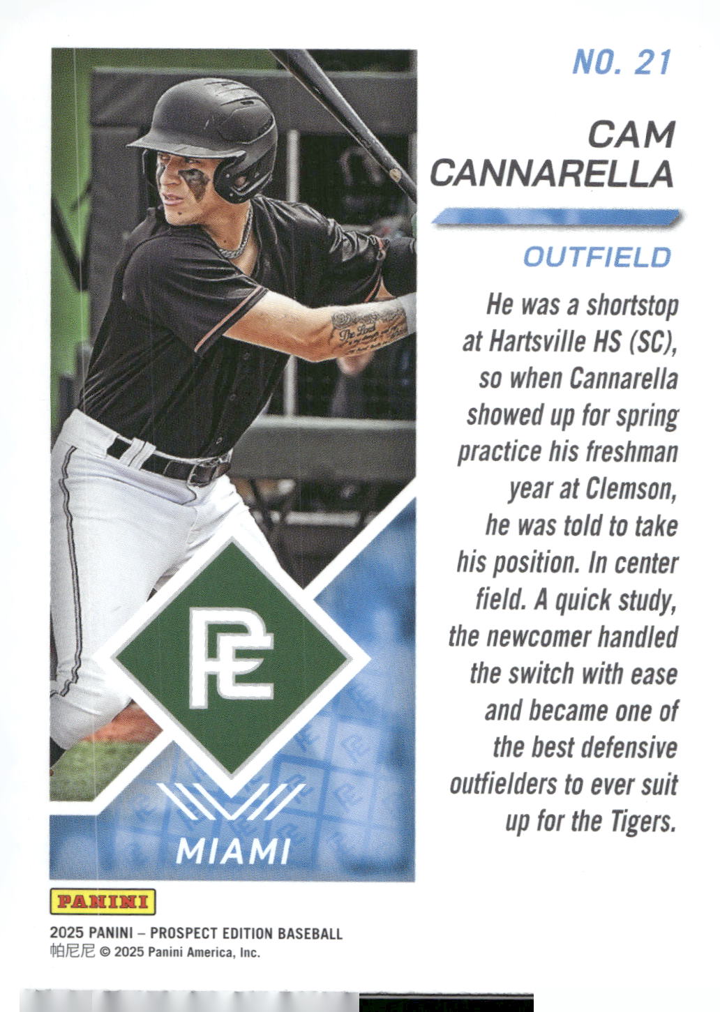 2025 Panini Prospect Edition #21 Cam Cannarella