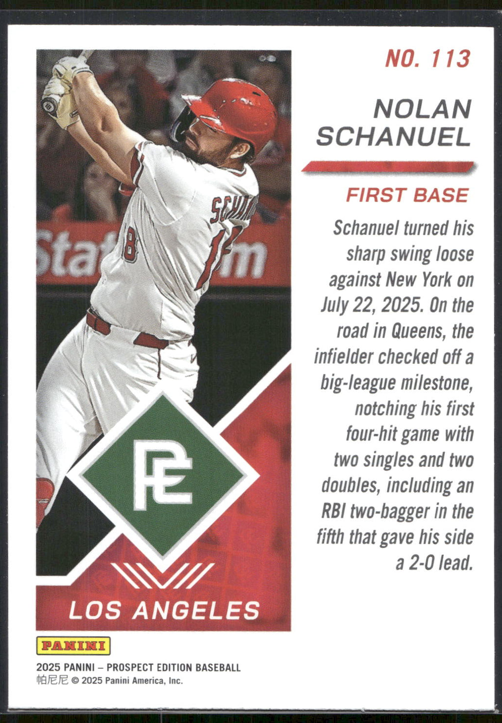 2025 Panini Prospect Edition #113 Nolan Schanuel