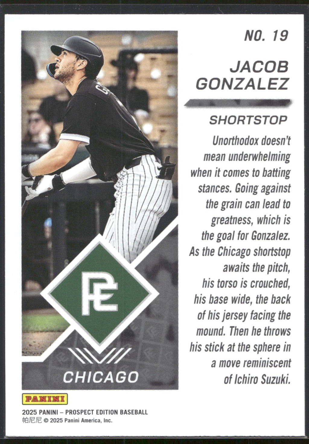 2025 Panini Prospect Edition #19 Jacob Gonzalez