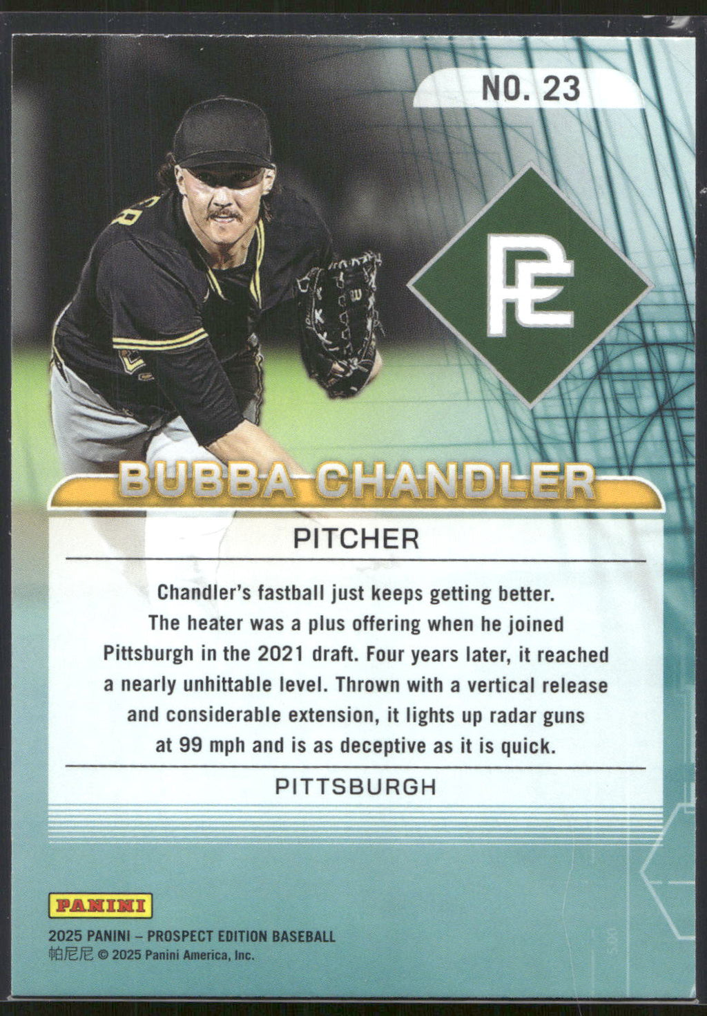 2025 Panini Prospect Edition #23 Bubba Chandler 20-80 Scale