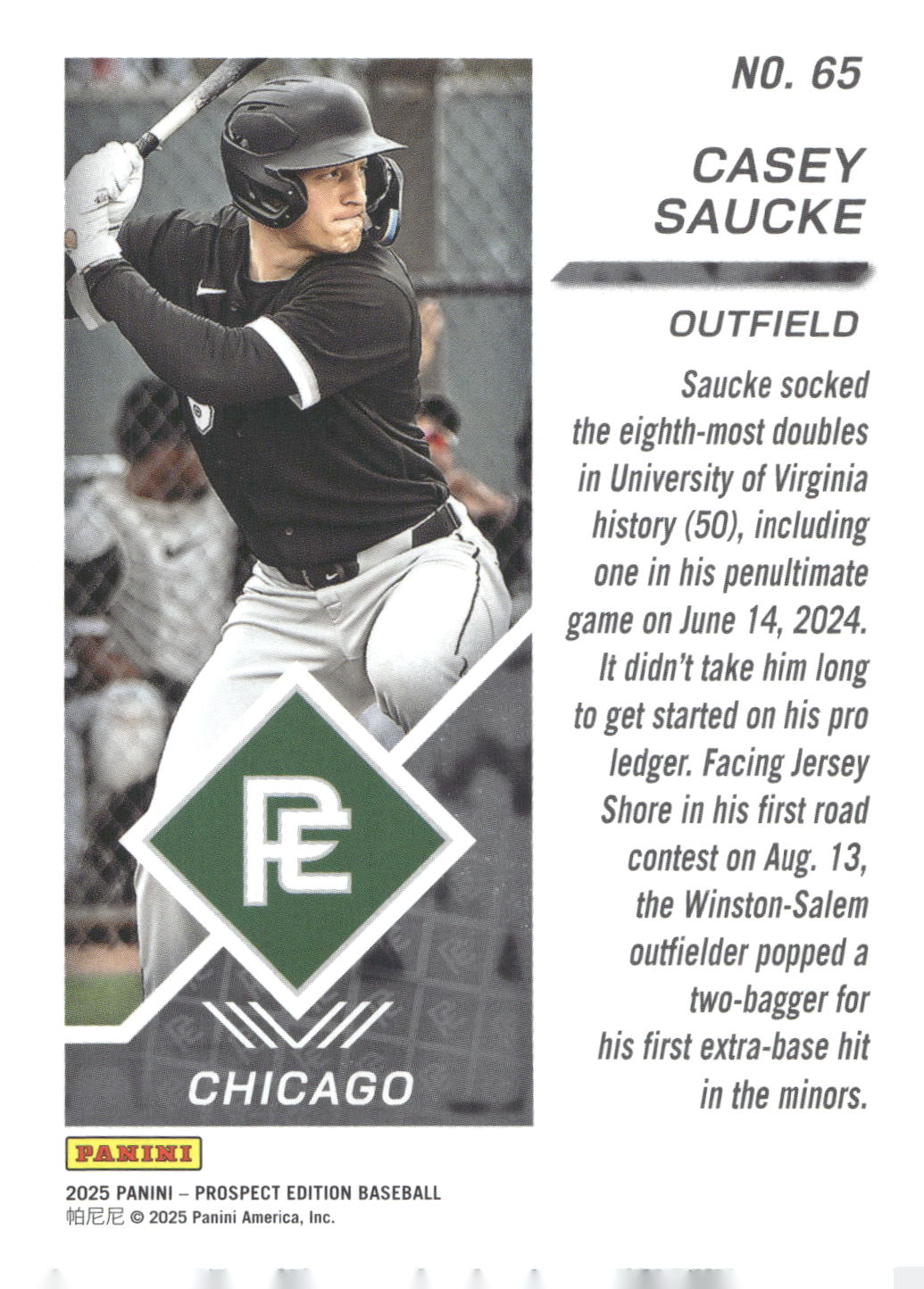 2025 Panini Prospect Edition #65 Casey Saucke