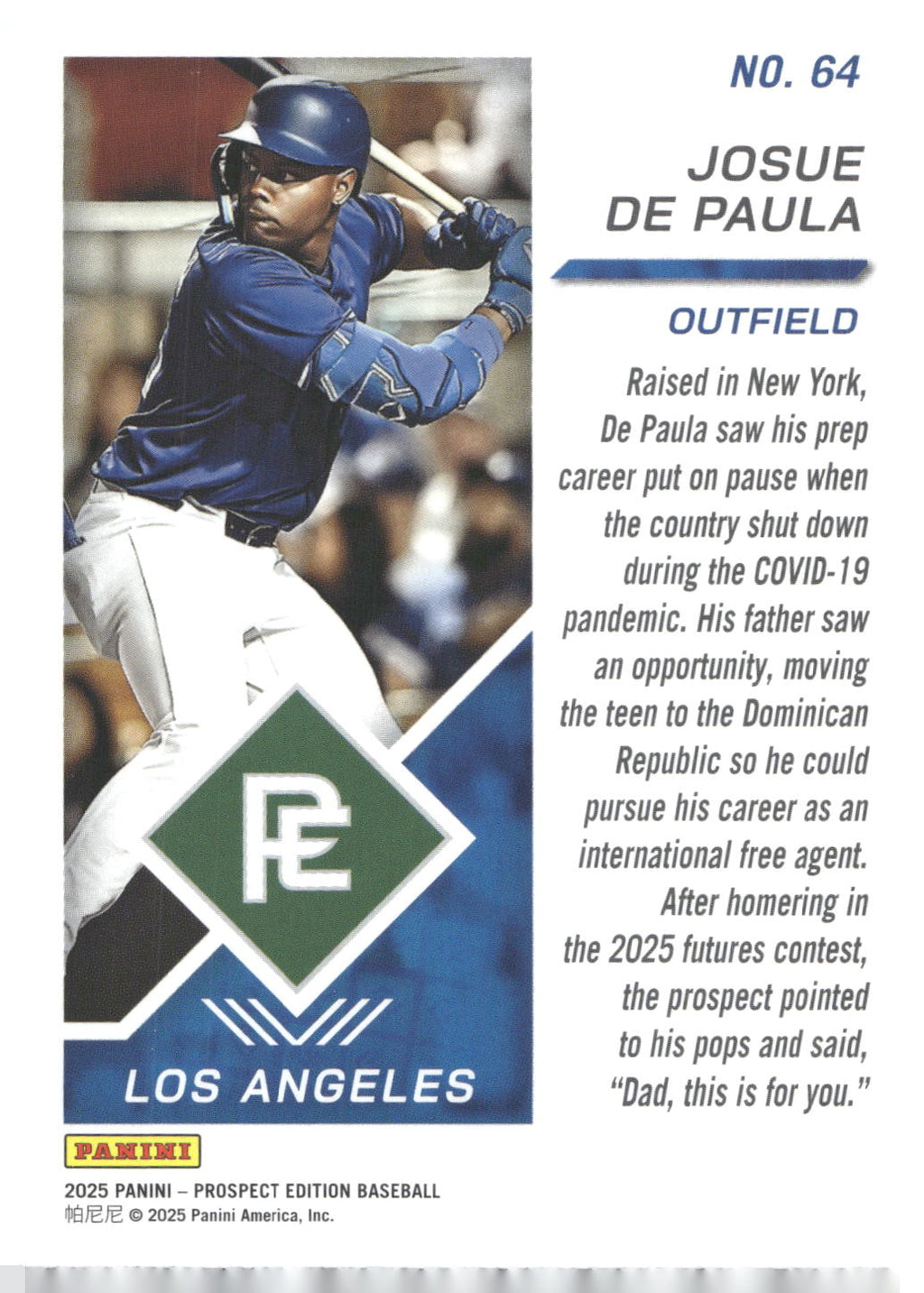 2025 Panini Prospect Edition #64 Josue De Paula