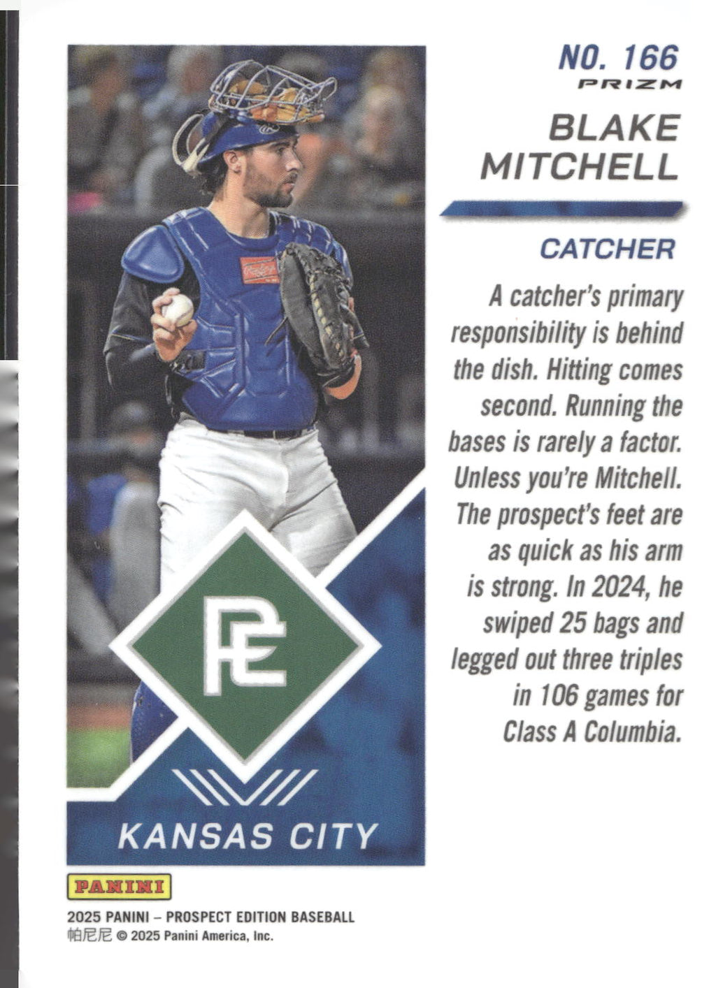 2025 Panini Prospect Edition #166 Blake Mitchell Holo Prospect Ticket - Red Ice