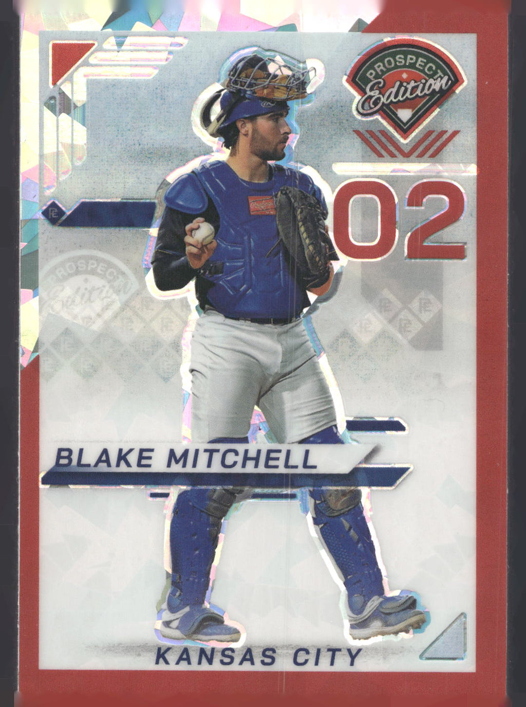 2025 Panini Prospect Edition #166 Blake Mitchell Holo Prospect Ticket - Red Ice