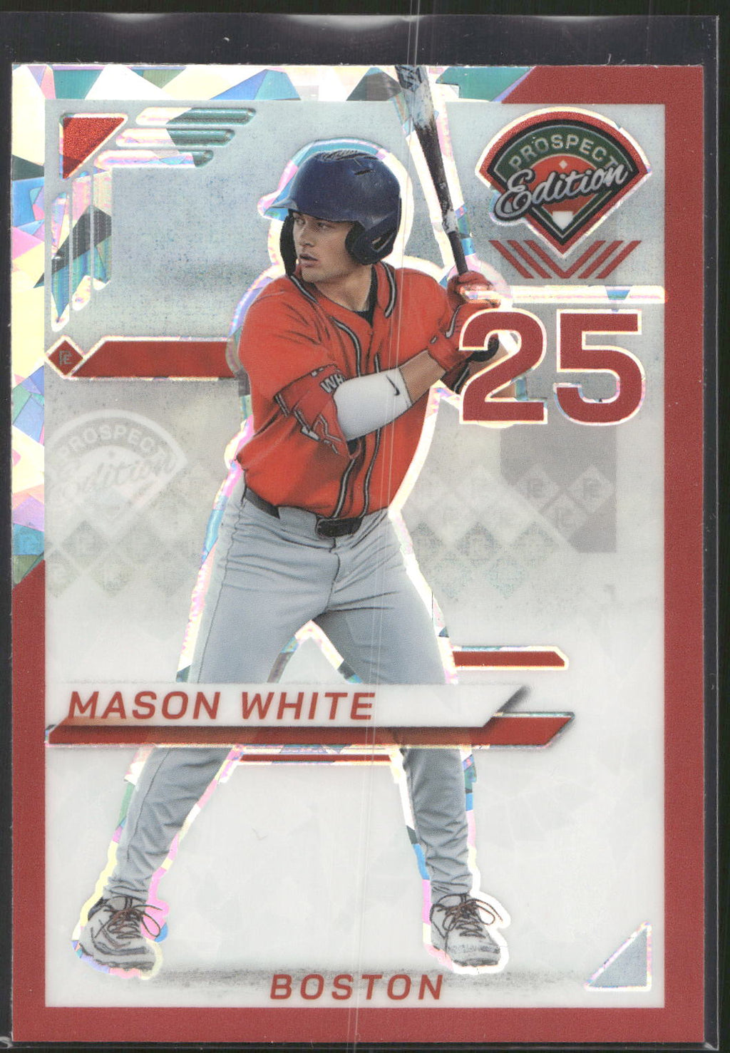 2025 Panini Prospect Edition #60 Mason White Holo Prospect Ticket - Red Ice
