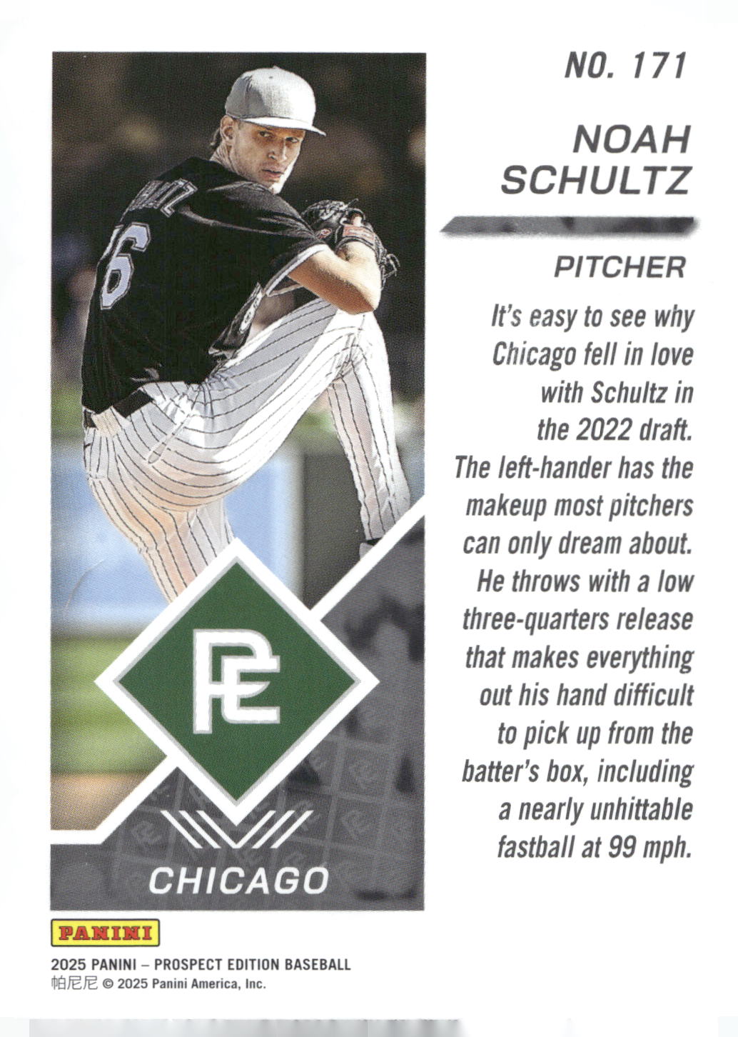 2025 Panini Prospect Edition #171 Noah Schultz Green