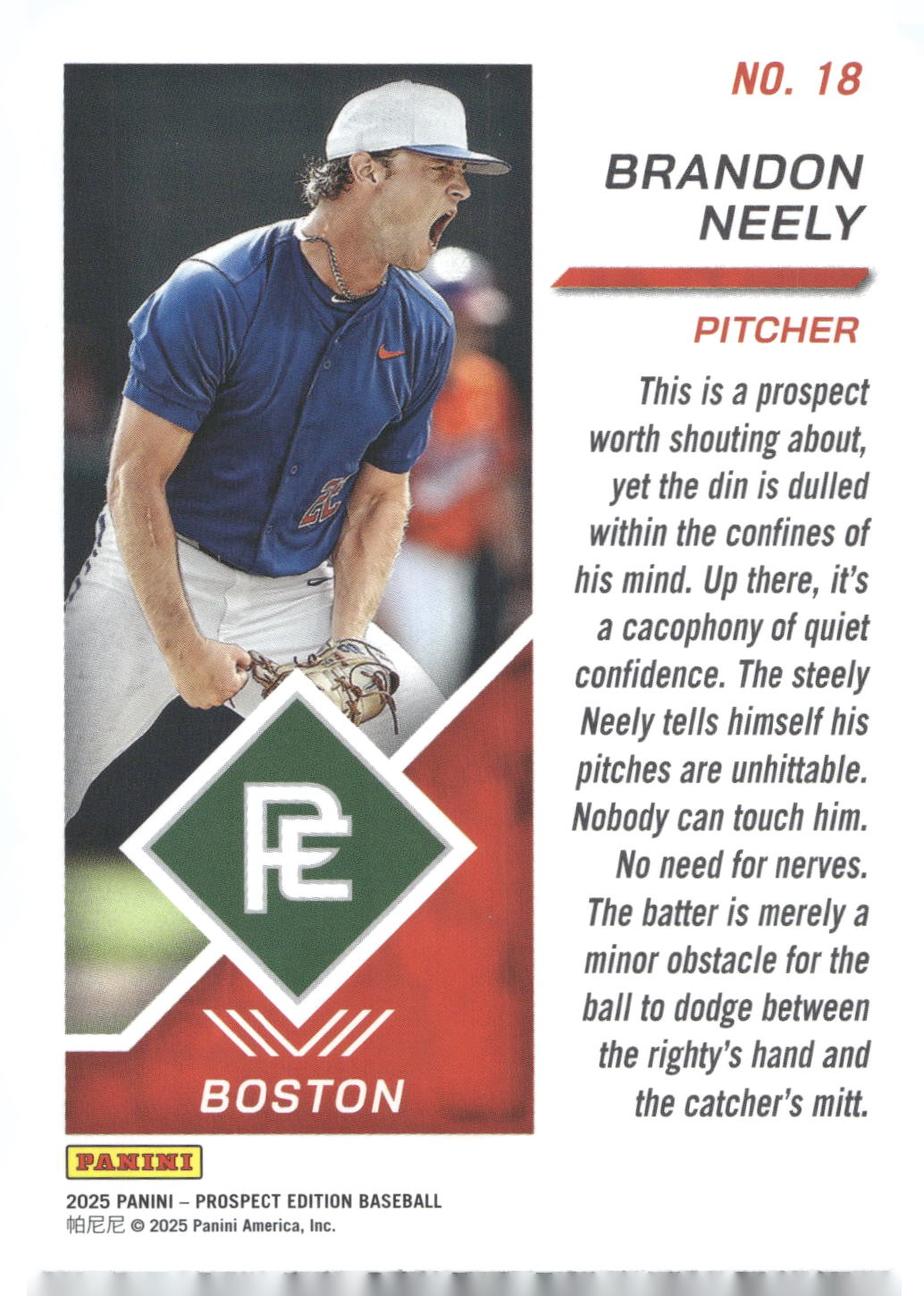 2025 Panini Prospect Edition #18 Brandon Neely