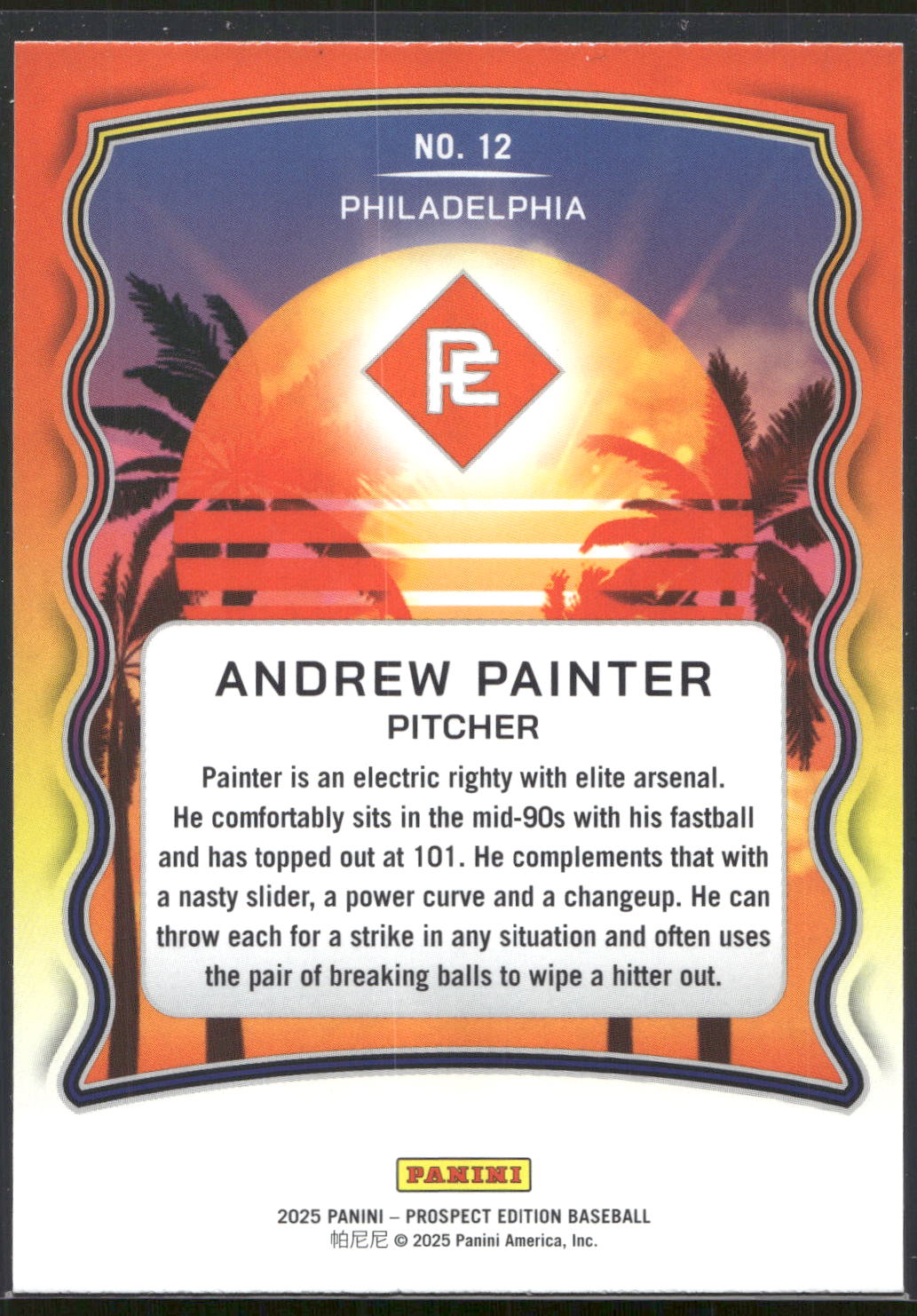 2025 Panini Prospect Edition #12 Andrew Painter Prepping for the Pros