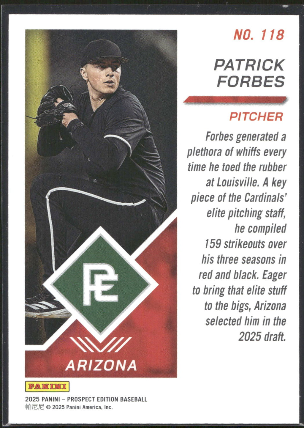 2025 Panini Prospect Edition #118 Patrick Forbes