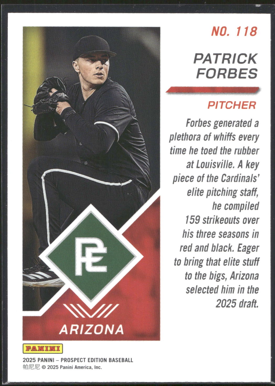 2025 Panini Prospect Edition #118 Patrick Forbes