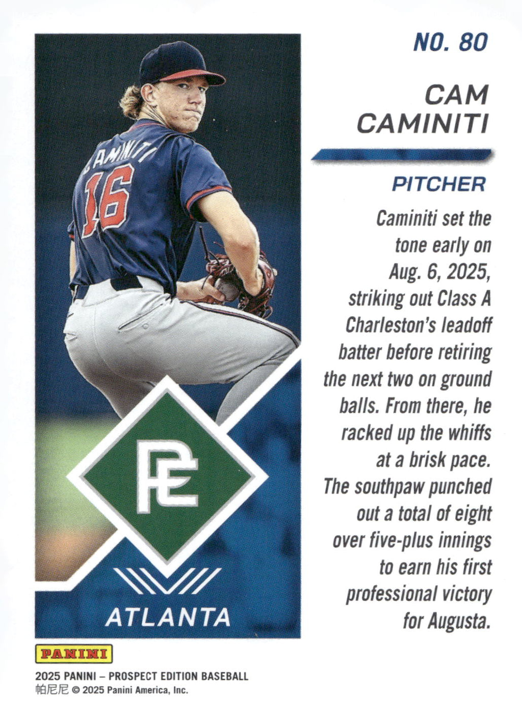 2025 Panini Prospect Edition #80 Cam Caminiti