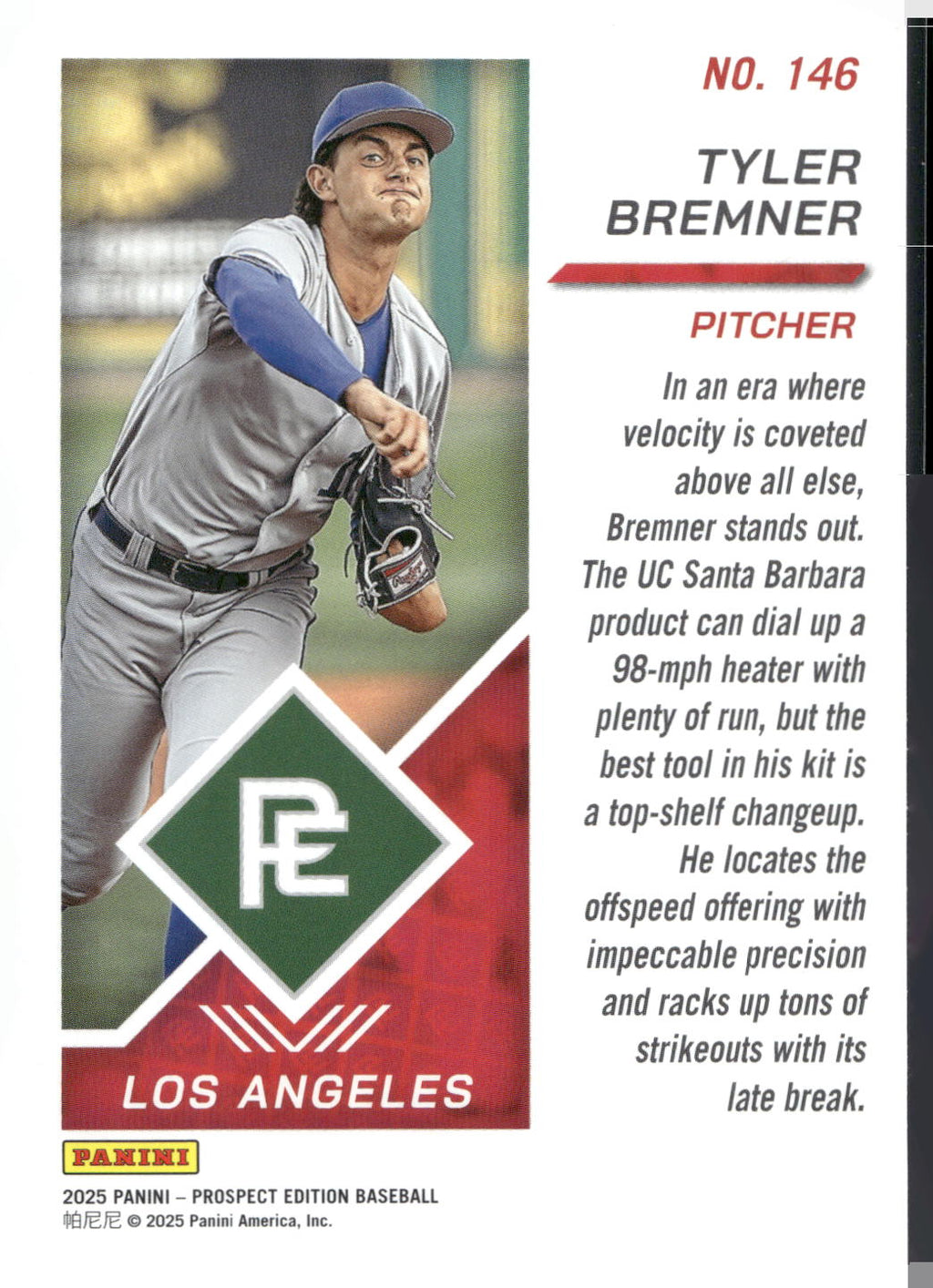 2025 Panini Prospect Edition #146 Tyler Bremner