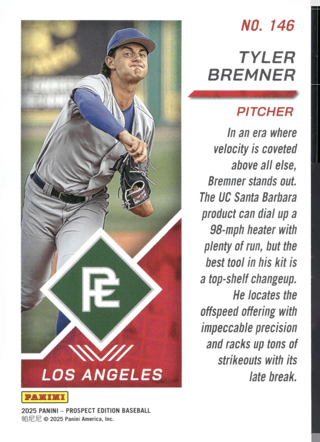 2025 Panini Prospect Edition #146 Tyler Bremner