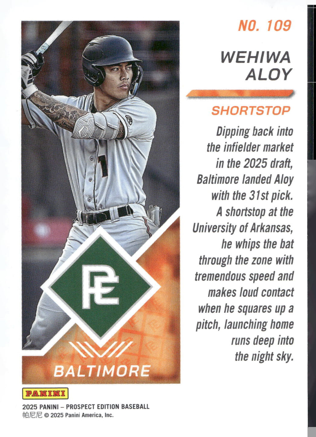 2025 Panini Prospect Edition #109 Wehiwa Aloy Green