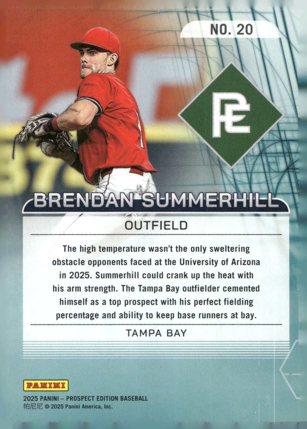 2025 Panini Prospect Edition #20 Brendan Summerhill 20-80 Scale