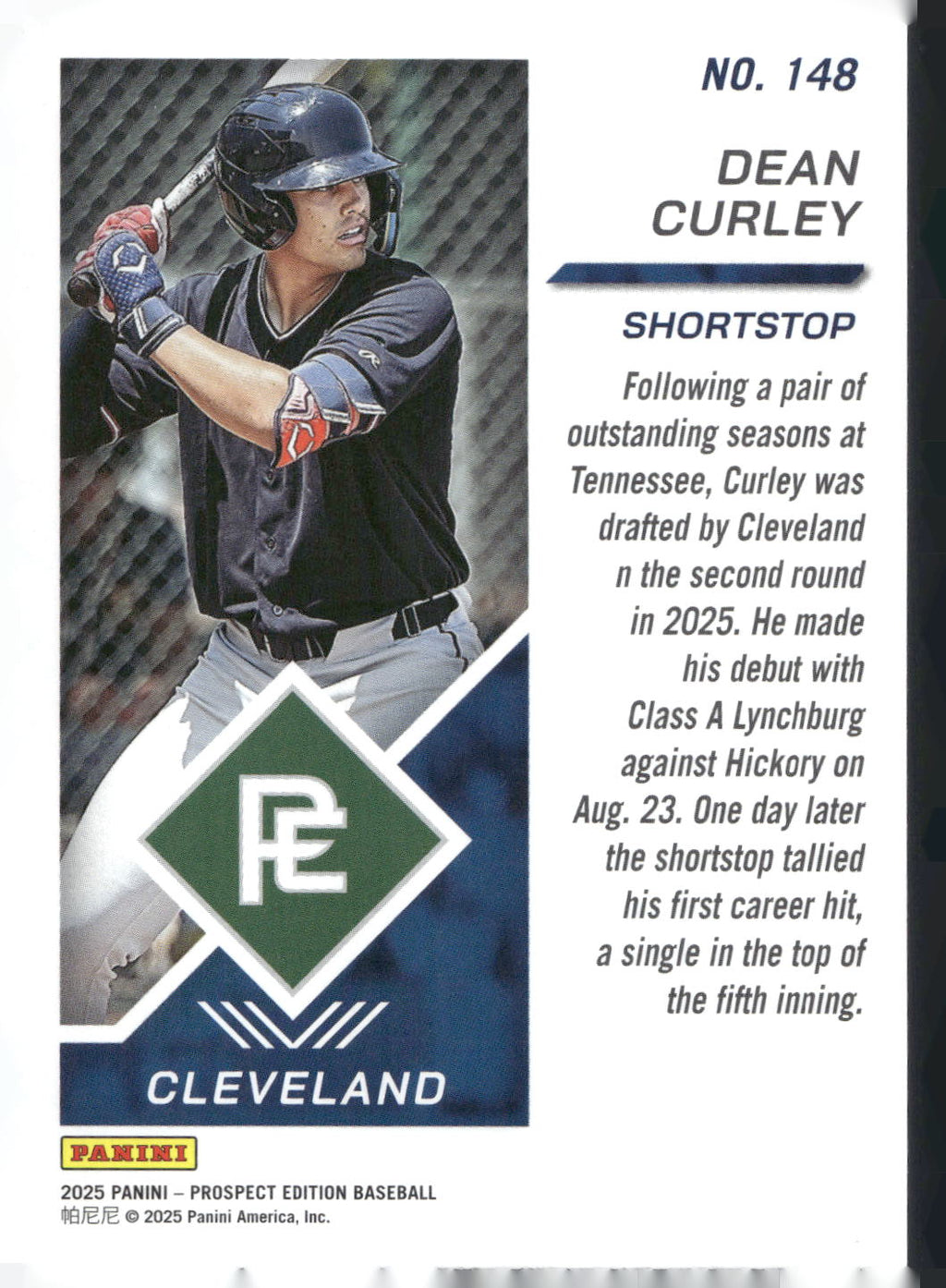 2025 Panini Prospect Edition #148 Dean Curley
