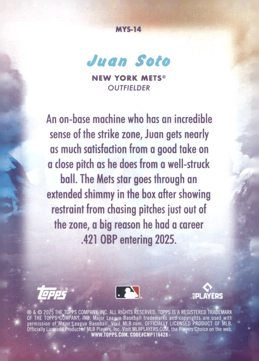 2025 Topps Update #MYS-14 Juan Soto Mystical