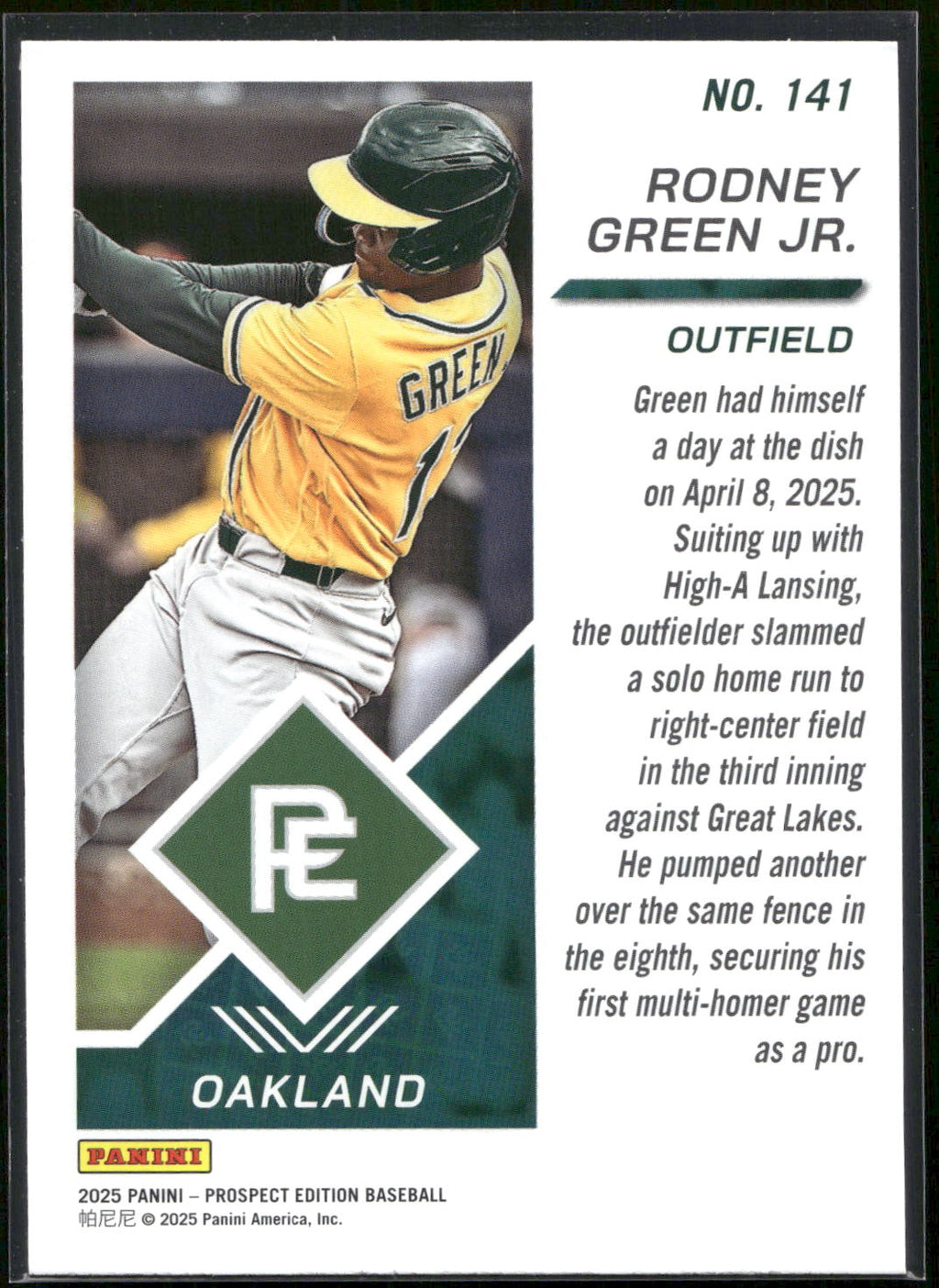 2025 Panini Prospect Edition #141 Rodney Green Jr.