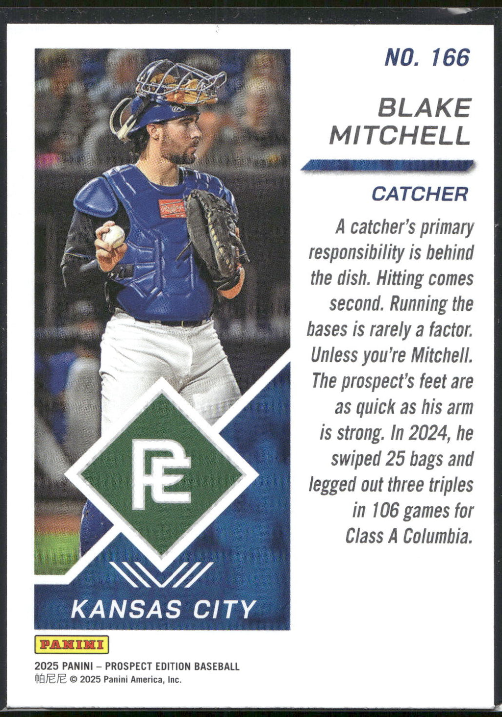 2025 Panini Prospect Edition #166 Blake Mitchell Green