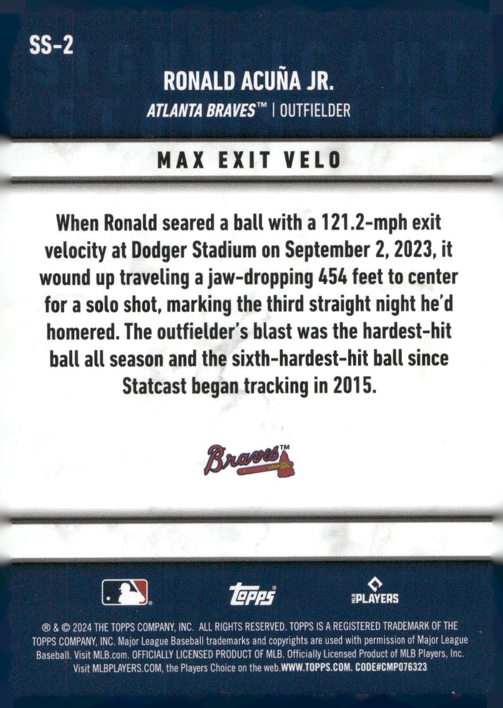2024 Topps #SS-2 Ronald Acuña Jr. Significant Statistics