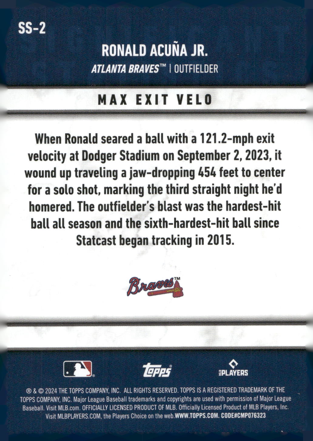 2024 Topps #SS-2 Ronald Acuña Jr. Significant Statistics
