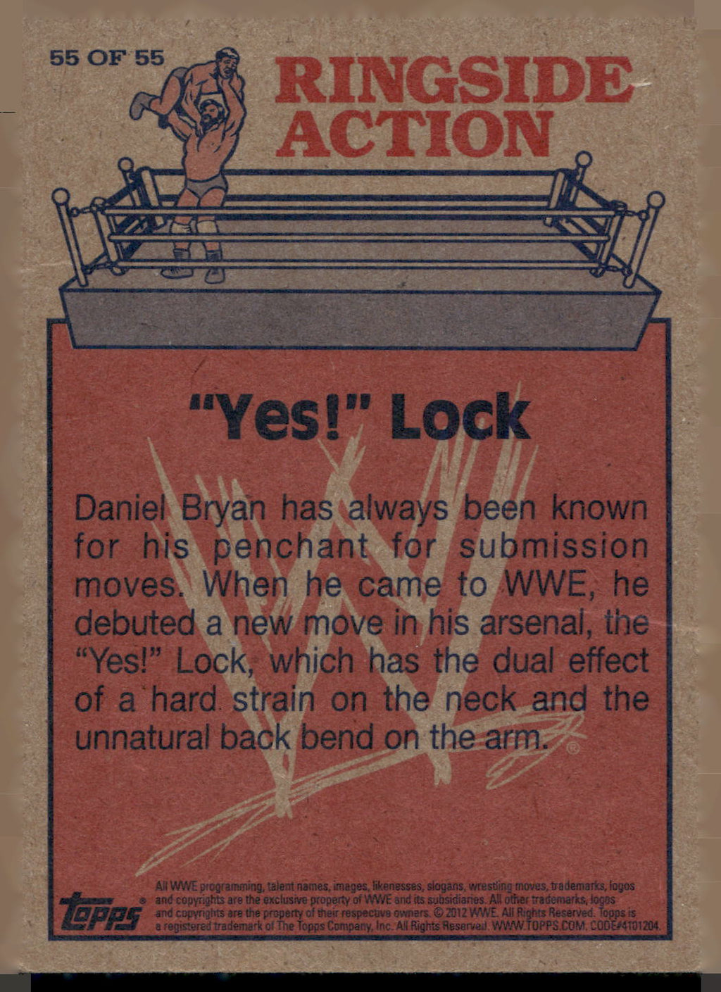 2012 Topps Heritage WWE #55 Daniel Bryan/Yes! Lock Ringside Action