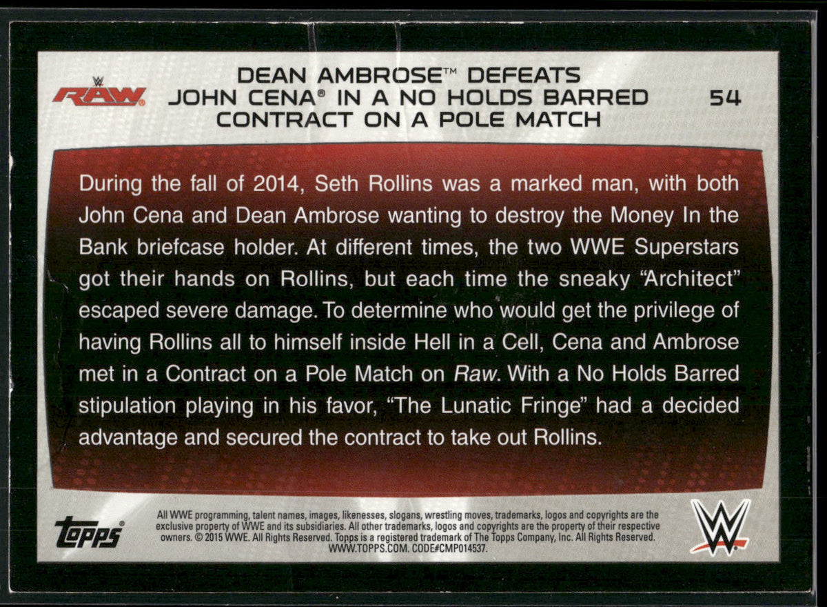 2015 Topps WWE Road to Wrestlemania #54 Dean Ambrose