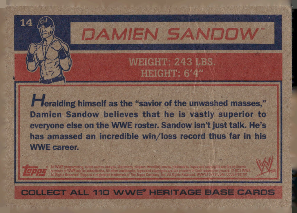 2012 Topps Heritage WWE #14 Damien Sandow