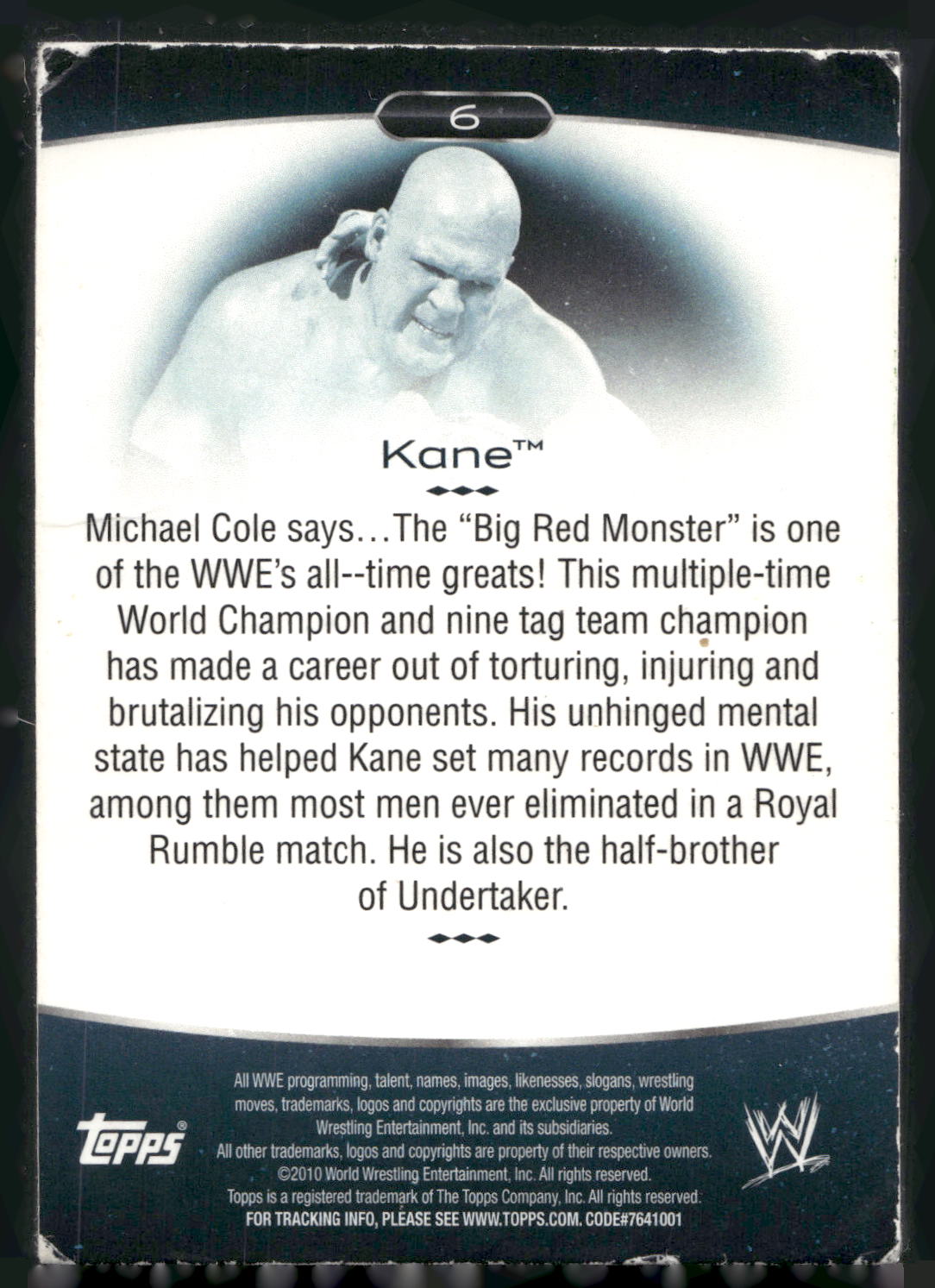 2010 Topps Platinum WWE #6 Kane