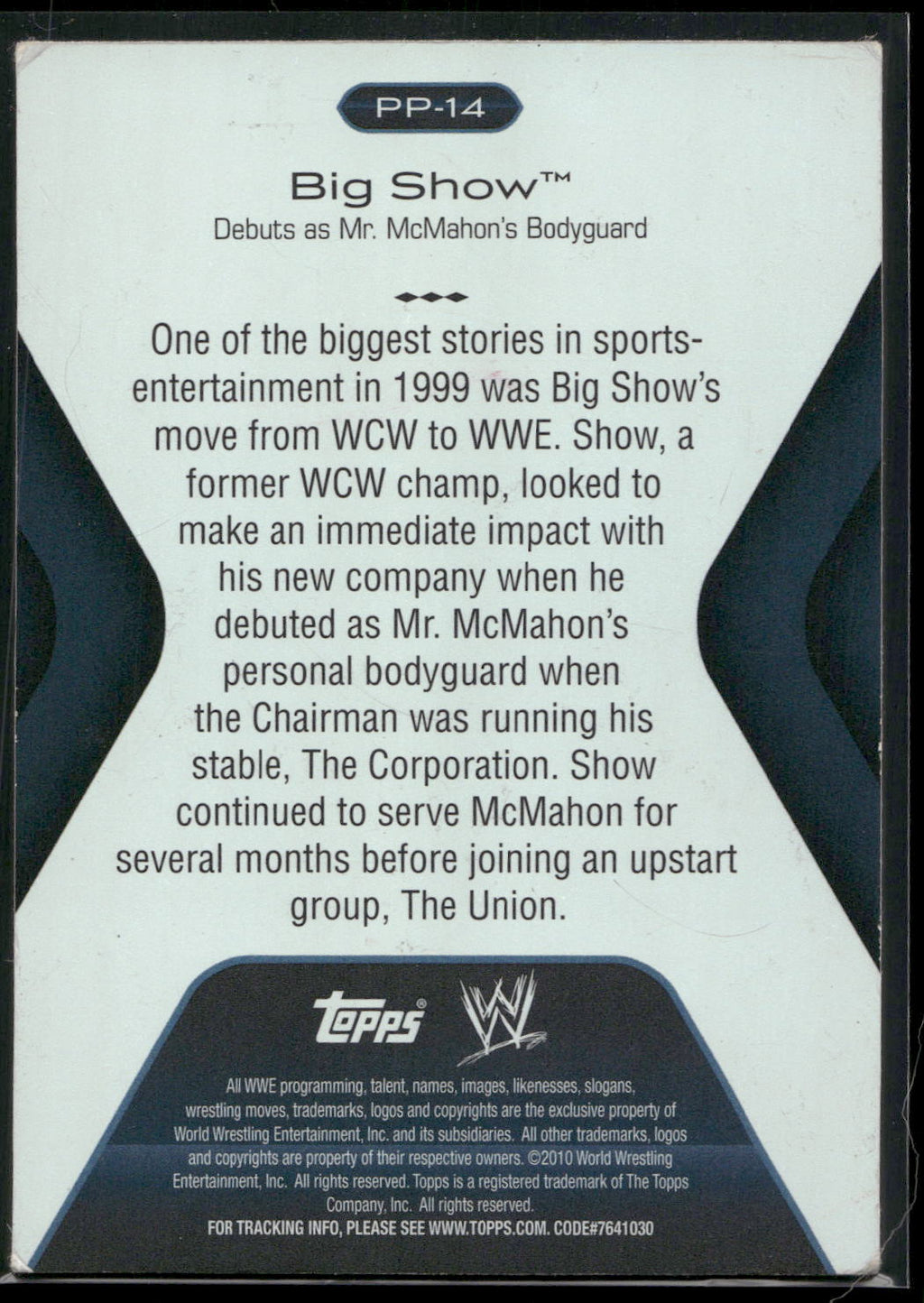 2010 Topps Platinum WWE #PP-14 Big Show Platinum Performance