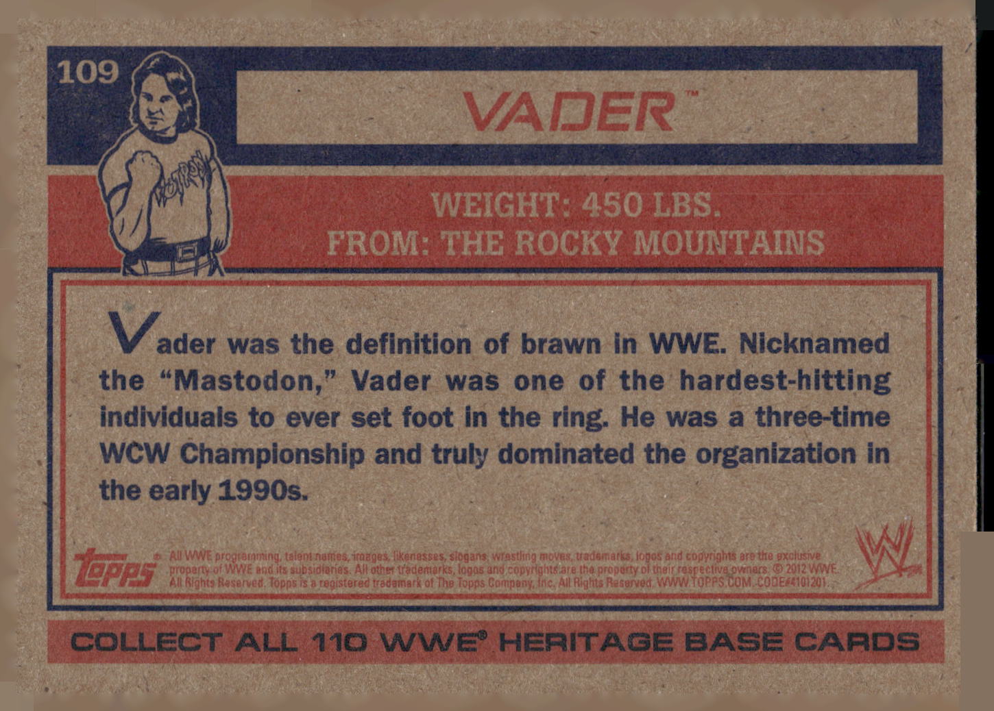 2012 Topps Heritage WWE #109 Vader