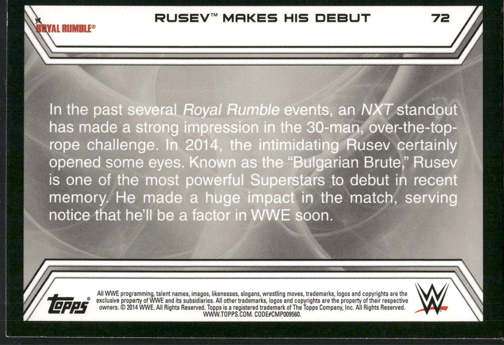 2014 Topps WWE Road to Wrestlemania #72 Rusev