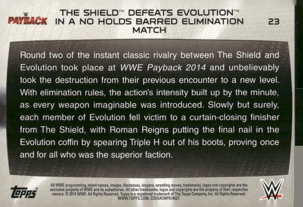 2015 Topps WWE Road to Wrestlemania #23 The Shield