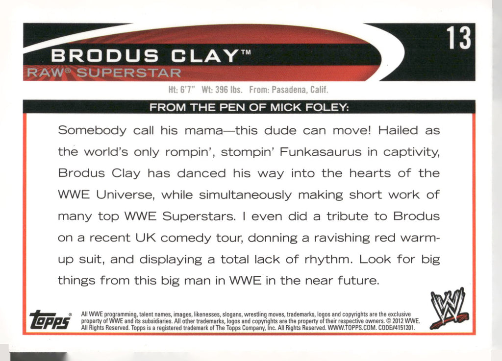 2012 Topps WWE #13 Brodus Clay