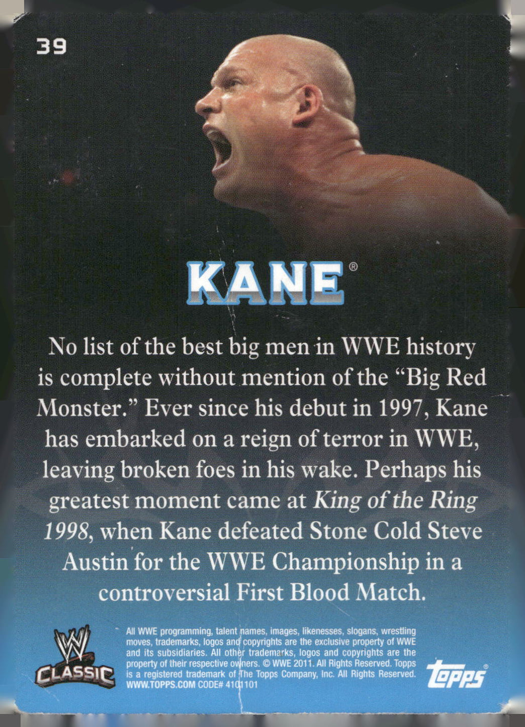 2011 Topps WWE Classic #39 Kane