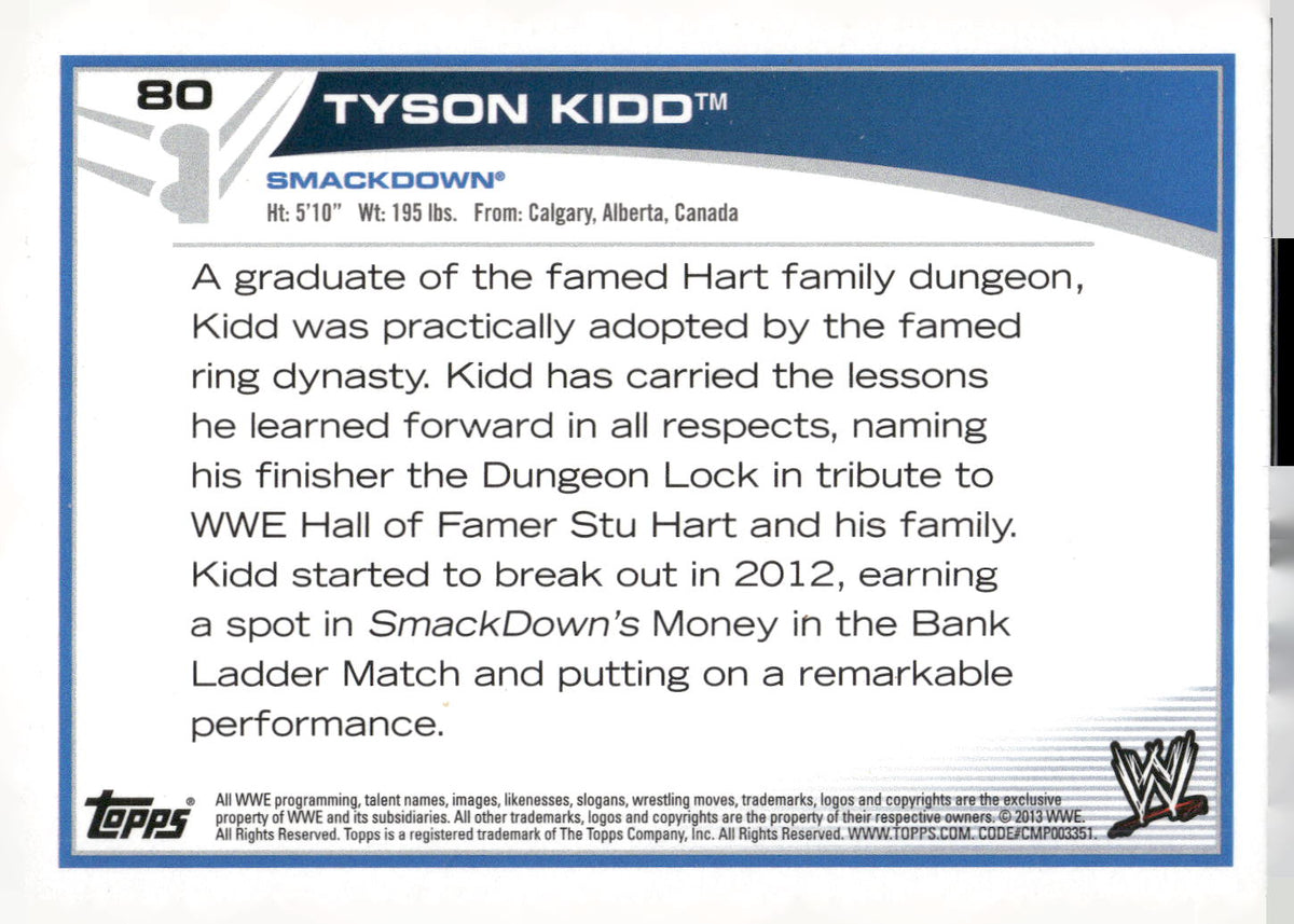 2013 Topps WWE #80 Tyson Kidd