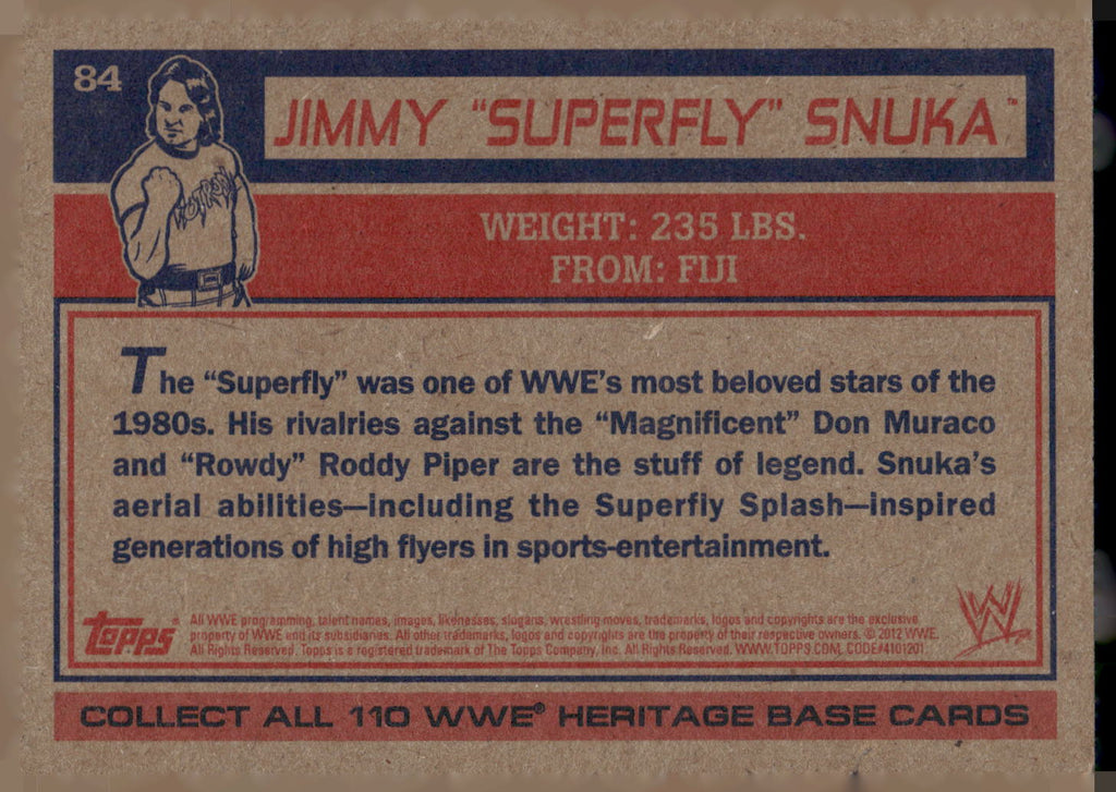 2012 Topps Heritage WWE #84 Superfly Jimmy Snuka