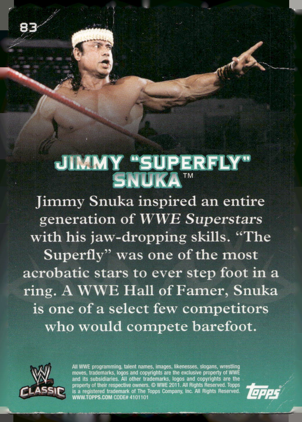 2011 Topps WWE Classic #83 Jimmy Superfly Snuka