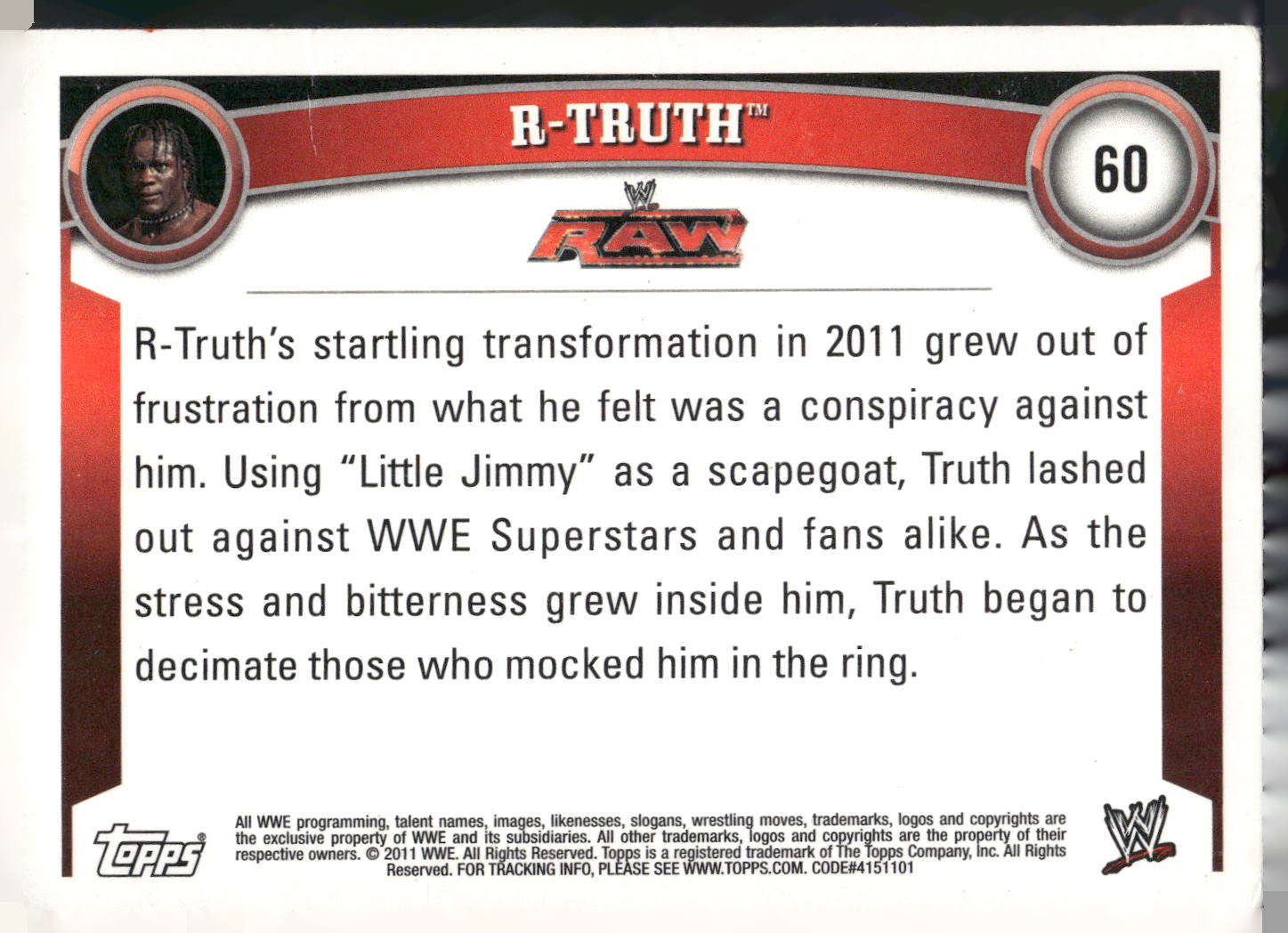 2011 Topps WWE #60 R-Truth