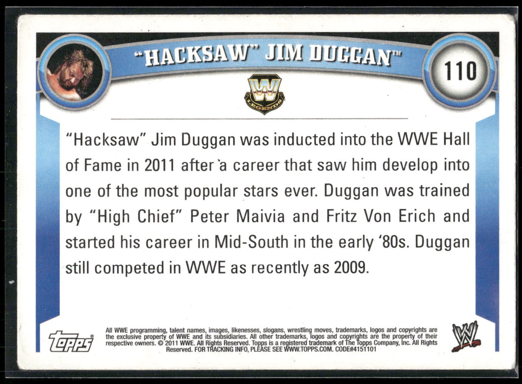 2011 Topps WWE #110 Hacksaw Jim Duggan