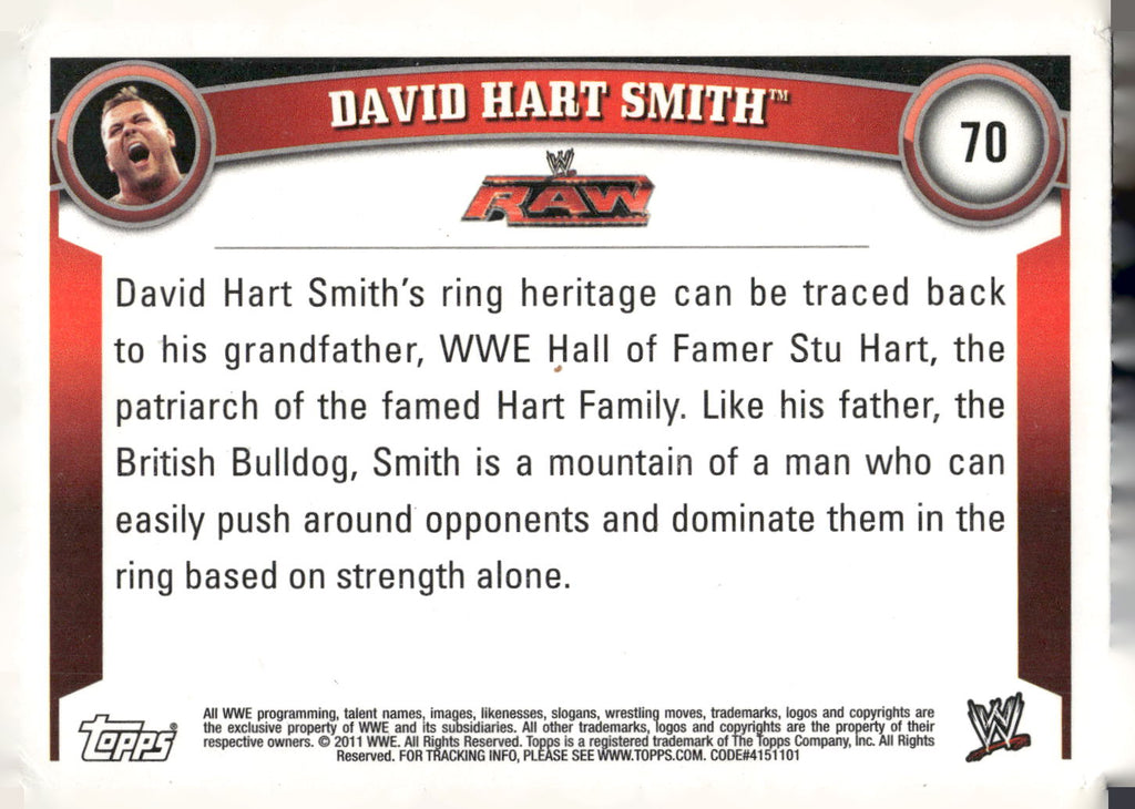 2011 Topps WWE #70 David Hart Smith