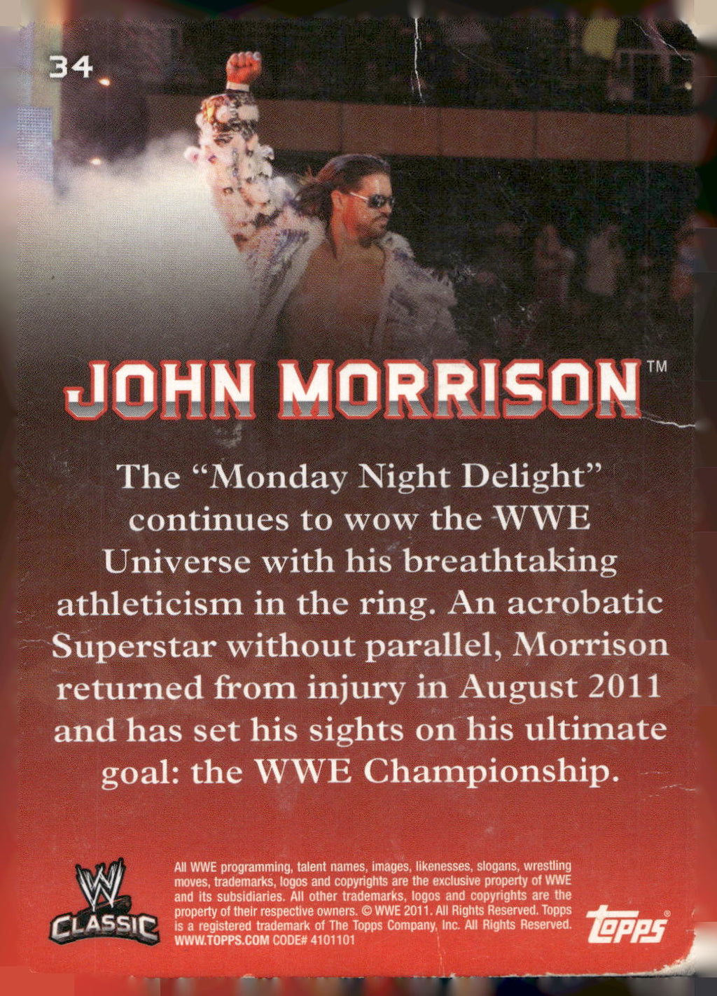 2011 Topps WWE Classic #34 John Morrison
