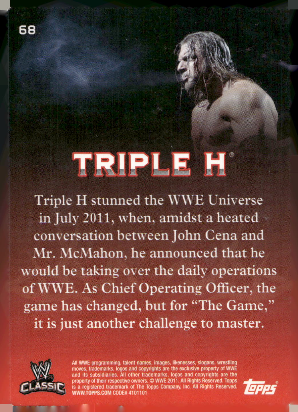 2011 Topps WWE Classic #68 Triple H