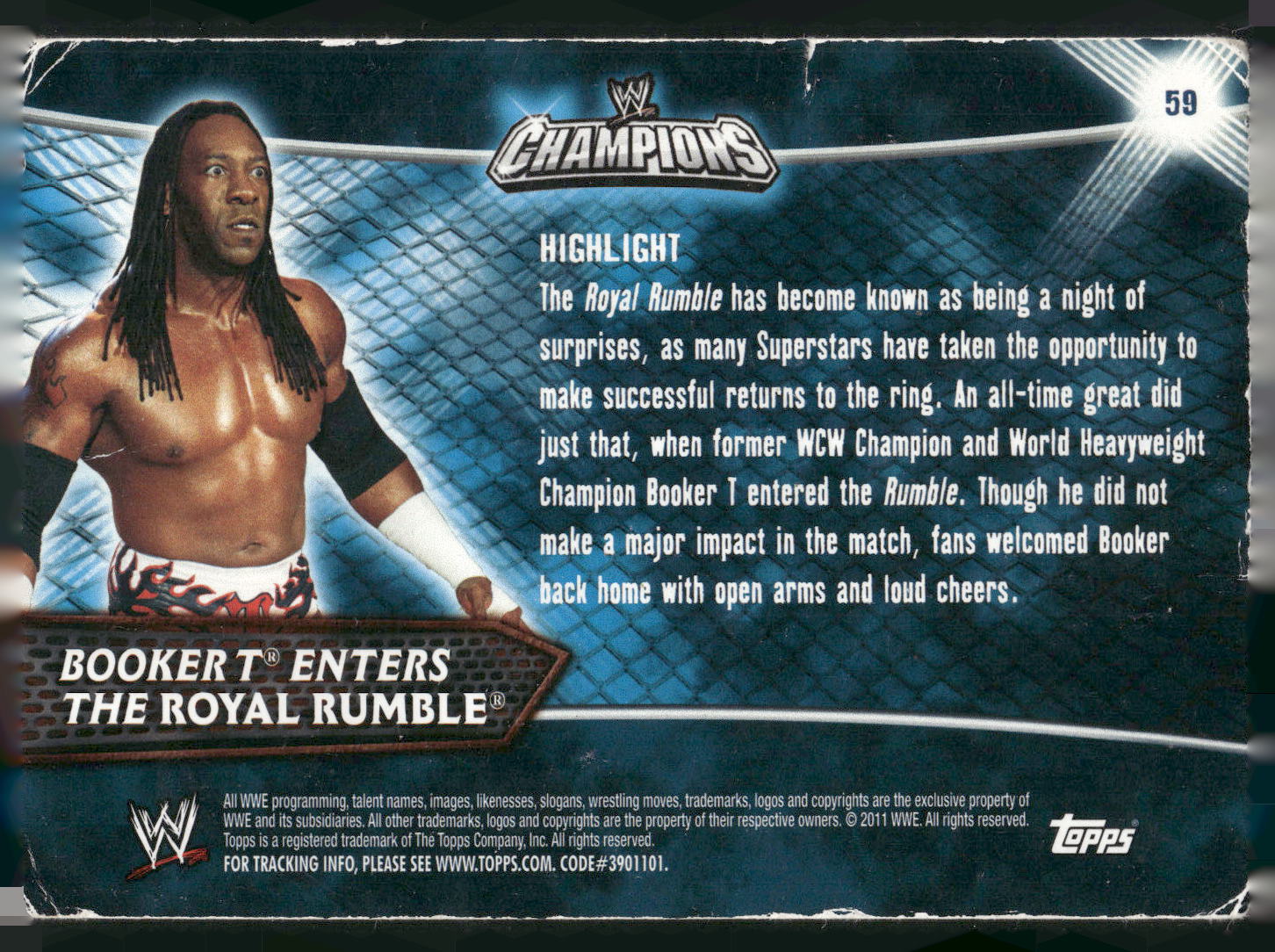 2011 Topps WWE Champions #59 Booker T Enters the Royal Rumble