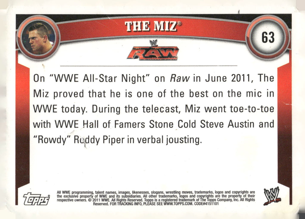 2011 Topps WWE #63 The Miz