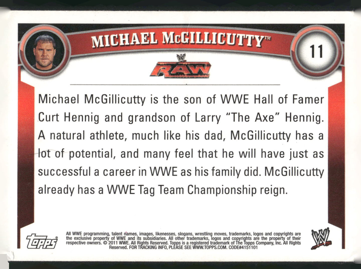 2011 Topps WWE #11 Michael McGillicutty