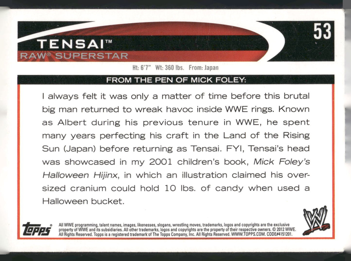 2012 Topps WWE #53 Lord Tensai