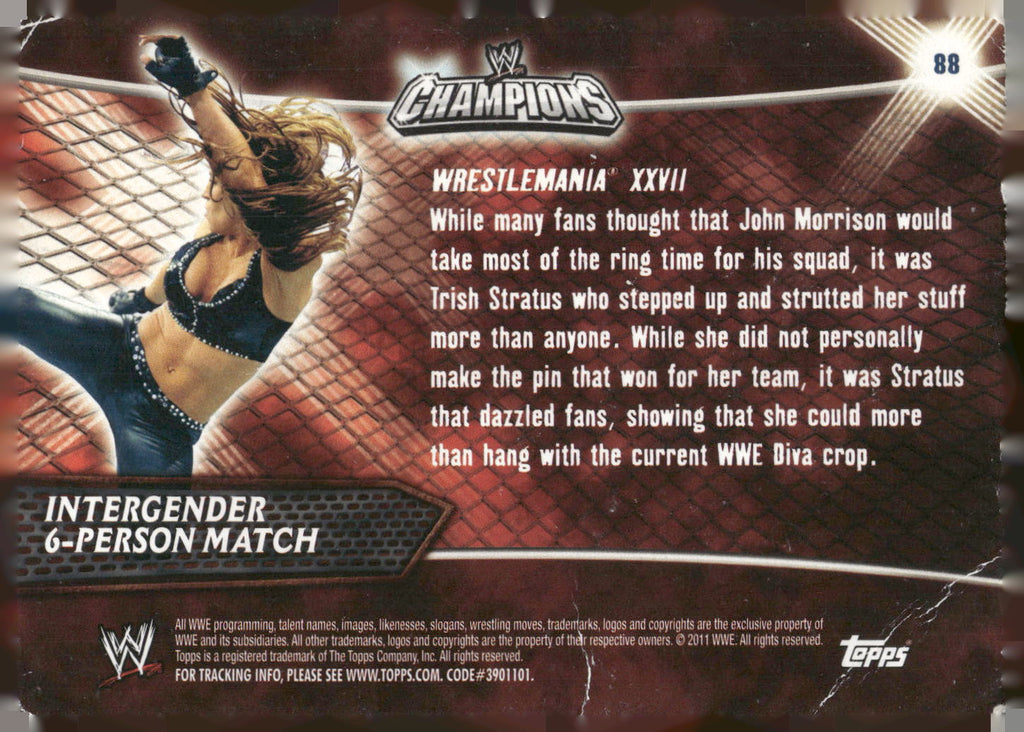 2011 Topps WWE Champions #88 Stratus and Morrison Defeat LayCool and Ziggler