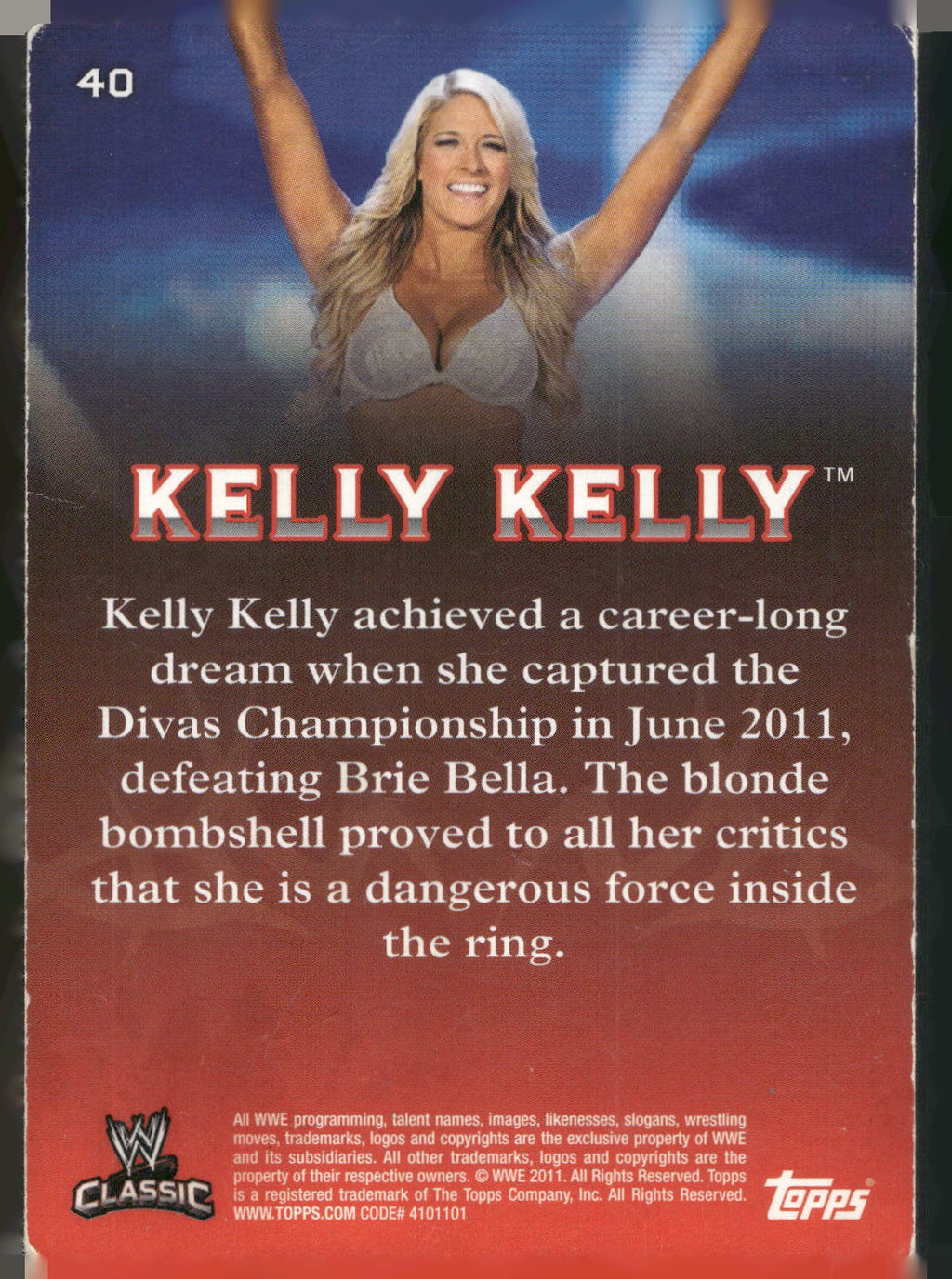 2011 Topps WWE Classic #40 Kelly Kelly