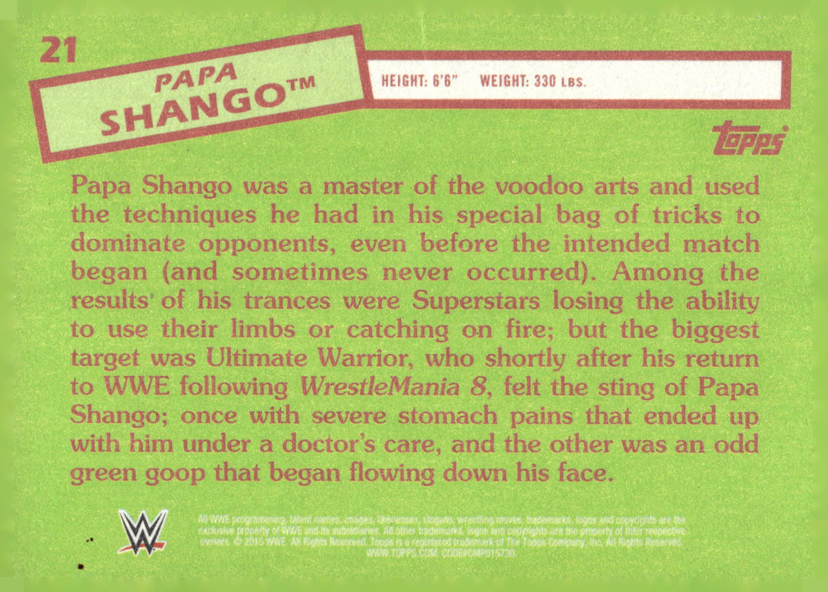 2015 Topps WWE Heritage #21 Papa Shango